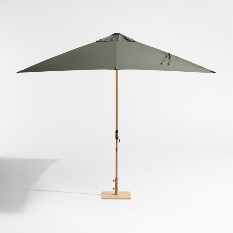 10' Rectangle Sunbrella® Cast Sage Outdoor Patio Umbrella with Faux Wood Metal Frame - image 2 of 5