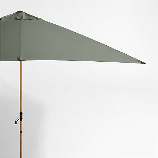 10' Rectangle Sunbrella® Cast Sage Outdoor Patio Umbrella with Faux Wood Metal Frame