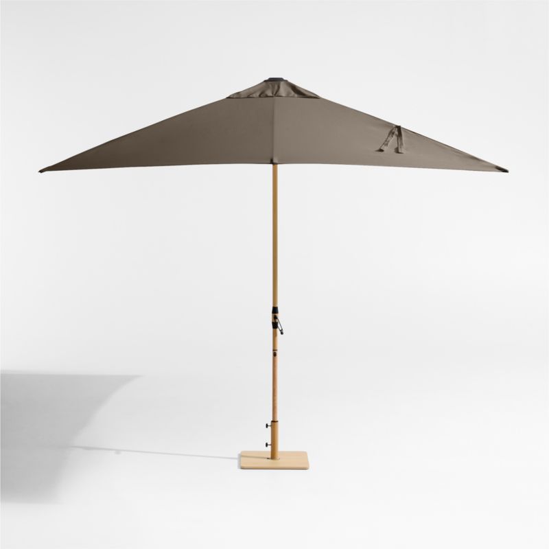 10' Rectangle Sunbrella® Cast Shale Outdoor Patio Umbrella with Faux Wood Metal Frame - image 3 of 6