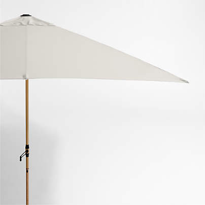 10' Rectangle Sunbrella® Cast Silver Outdoor Patio Umbrella with Faux Wood Metal Frame