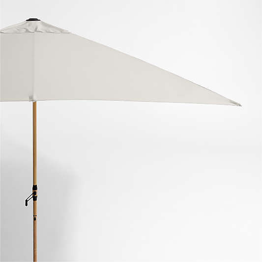 10' Rectangle Sunbrella® Cast Silver Outdoor Patio Umbrella with Faux Wood Metal Frame