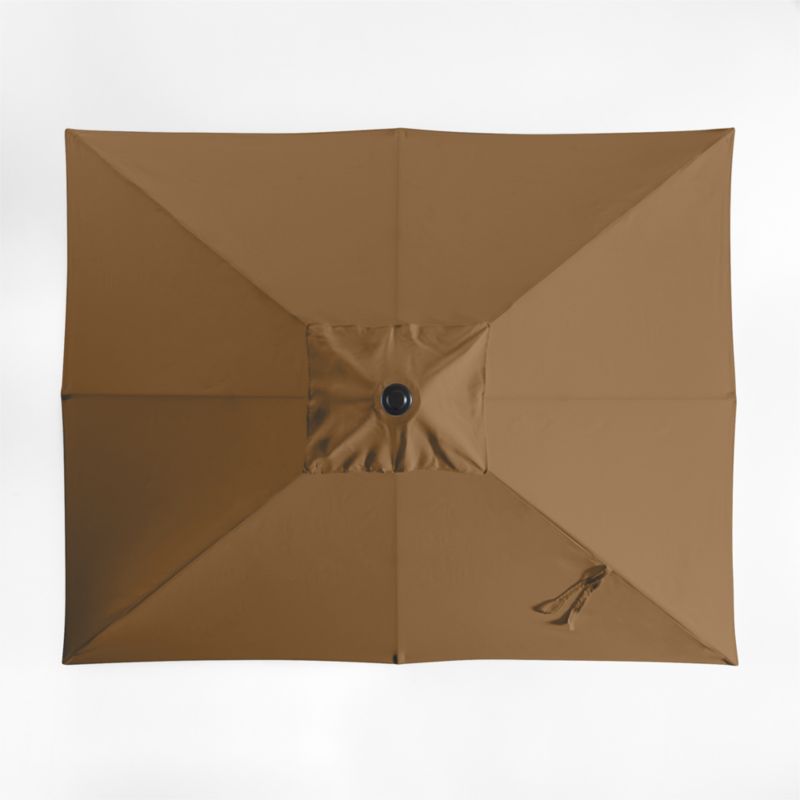 10' Rectangle Sunbrella® Cast Teak Outdoor Patio Umbrella with Faux Wood Metal Frame - image 4 of 6