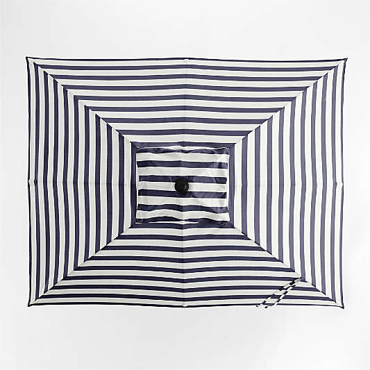 10' Rectangle Navy and White Cabana Stripe Sunbrella® Outdoor Patio Umbrella Cover