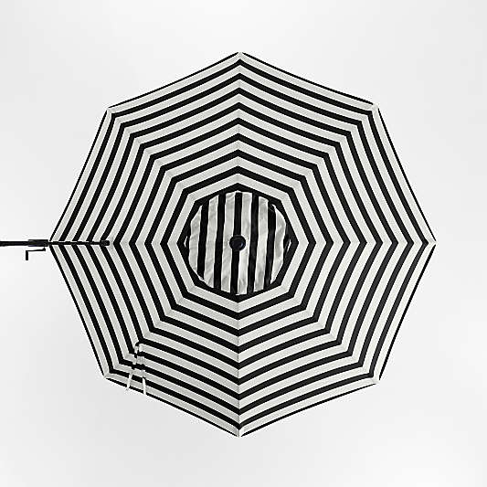 10' Round Sunbrella® Black and White Cabana Stripe Outdoor Cantilever Patio Umbrella Cover