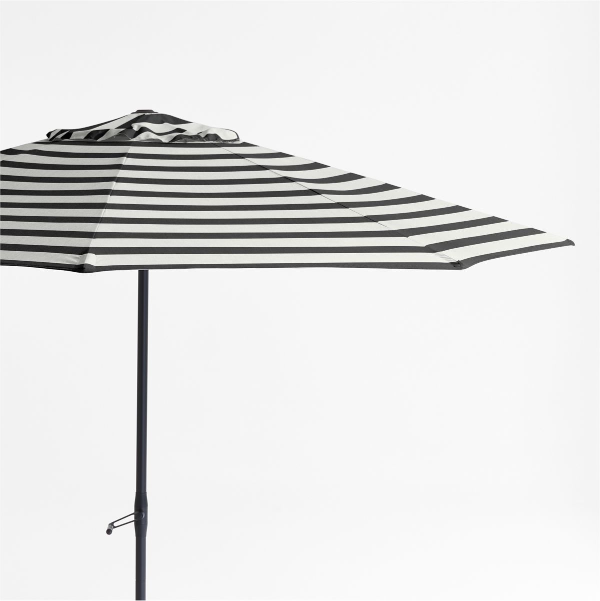 10' Round Black & White Cabana Stripe Umbrella