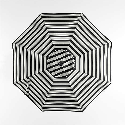 10' Round Black and White Cabana Stripe Sunbrella® Outdoor Patio Umbrella Cover