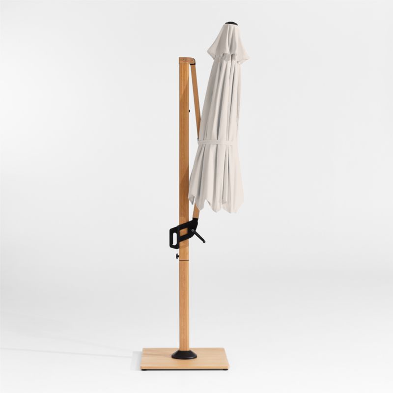 10' Canvas Canvas Sunbrella® Round Cantilever Outdoor Patio Umbrella with Faux Wood Metal Frame - image 3 of 6