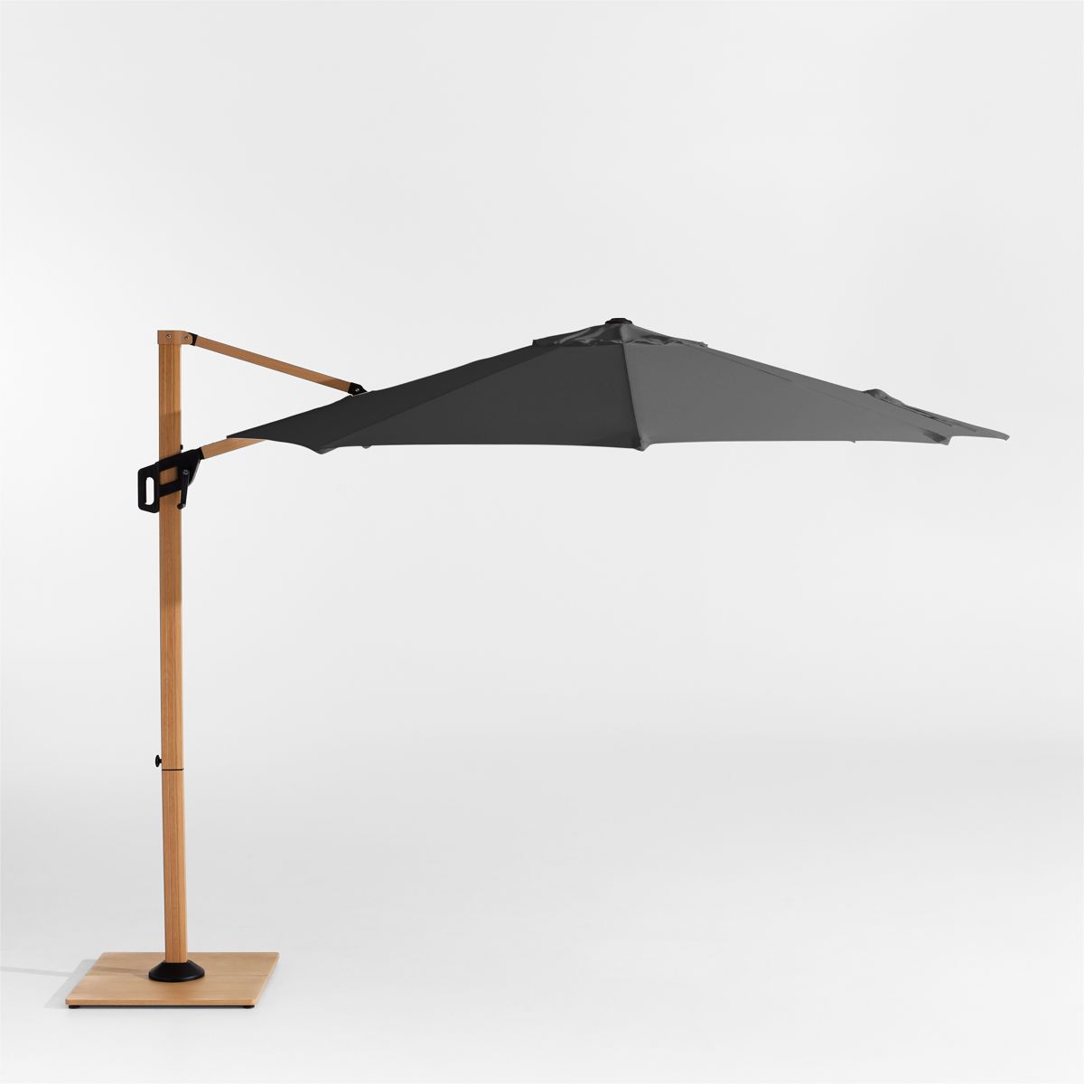 10' Round Cast Charcoal Cantilever Umbrella — Faux Wood Frame