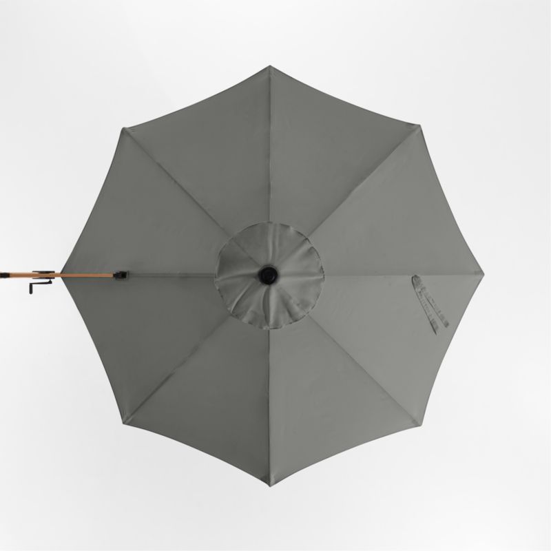 10' Canvas Charcoal Sunbrella® Round Cantilever Outdoor Patio Umbrella with Faux Wood Metal Frame - image 5 of 7