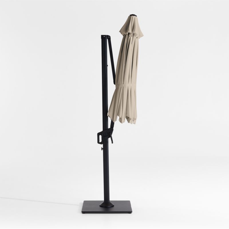 10' Canvas Flax Sunbrella® Round Cantilever Outdoor Patio Umbrella with Black Metal Frame - image 3 of 6