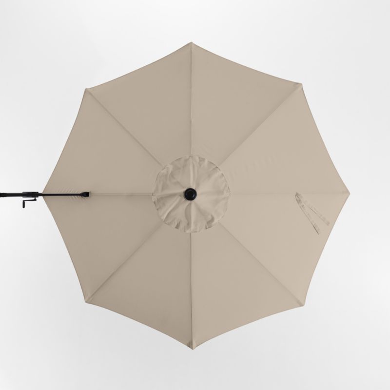10' Canvas Flax Sunbrella® Round Cantilever Outdoor Patio Umbrella with Black Metal Frame - image 4 of 6