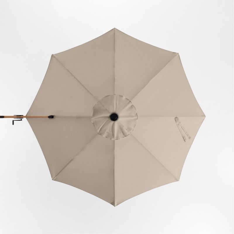 10' Canvas Flax Sunbrella® Round Cantilever Outdoor Patio Umbrella with Faux Wood Metal Frame - image 4 of 6