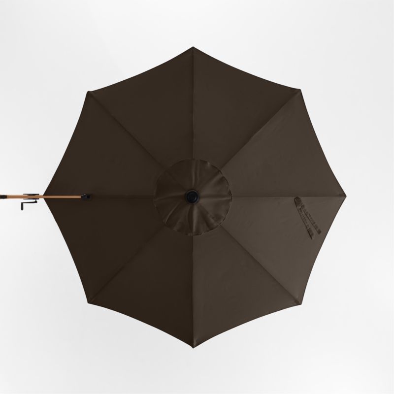 10' Canvas Java Sunbrella® Round Cantilever Outdoor Patio Umbrella with Faux Wood Metal Frame - image 4 of 6