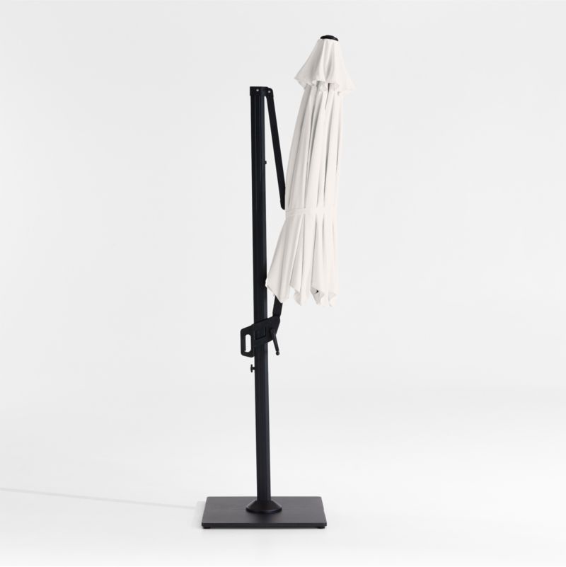 10' Canvas Natural Sunbrella® Round Cantilever Outdoor Patio Umbrella with Black Metal Frame - image 3 of 6