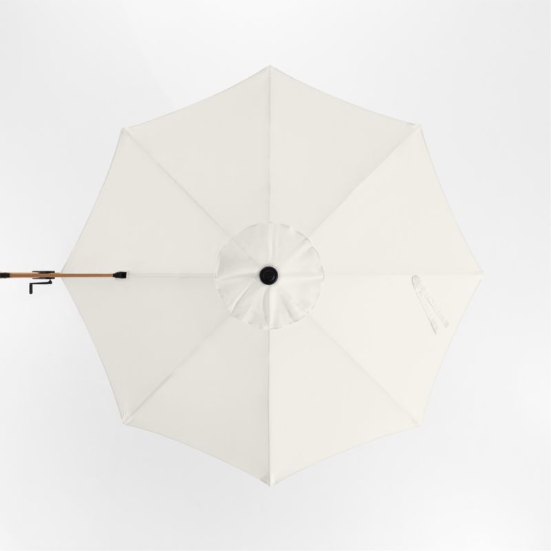 10' Canvas Natural Sunbrella® Round Cantilever Outdoor Patio Umbrella with Faux Wood Metal Frame - image 5 of 7