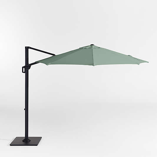 10' Round Sunbrella® Canvas Spa Cantilever Outdoor Patio Umbrella with Black Metal Frame