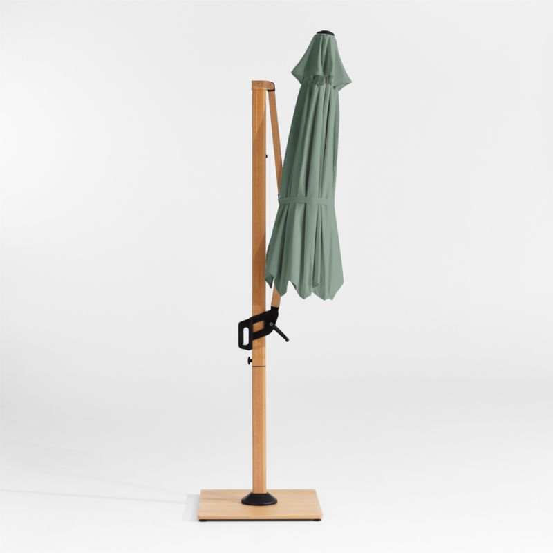 10' Canvas Spa Sunbrella® Round Cantilever Outdoor Patio Umbrella with Faux Wood Metal Frame - image 4 of 7