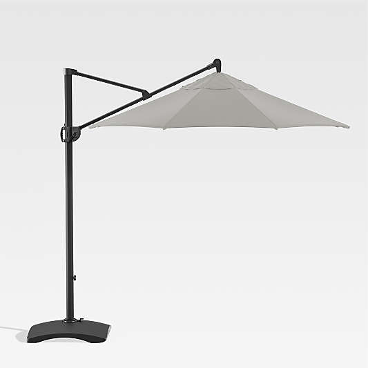 10' Sunbrella ® Graphite Round Cantilever Outdoor Patio Umbrella with Base