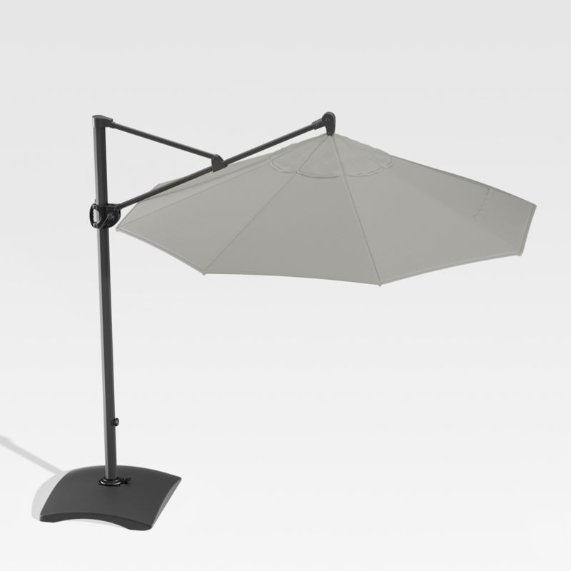 10' Sunbrella ® Graphite Round Cantilever Outdoor Patio Umbrella with Base - image 2 of 7