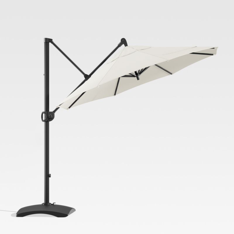 10' Sunbrella ® White Sand Round Cantilever Outdoor Patio Umbrella with Base - image 1 of 7