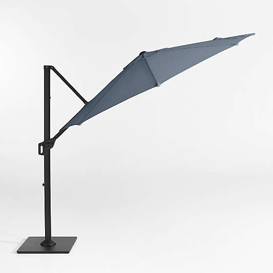 10' Round Sunbrella® Cast Harbor Cantilever Outdoor Patio Umbrella with Black Metal Frame