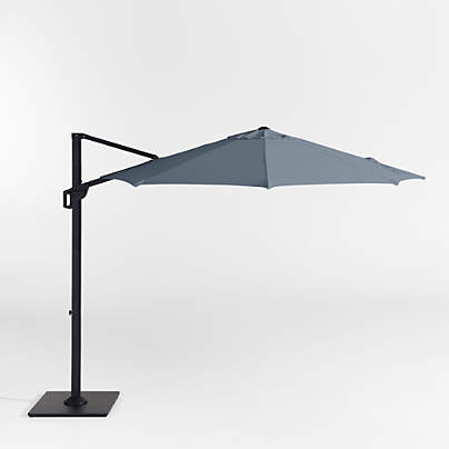 10' Cast Harbor Sunbrella® Round Cantilever Outdoor Patio Umbrella with Black Metal Frame