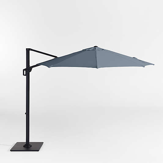 10' Round Sunbrella® Cast Harbor Cantilever Outdoor Patio Umbrella with Black Metal Frame