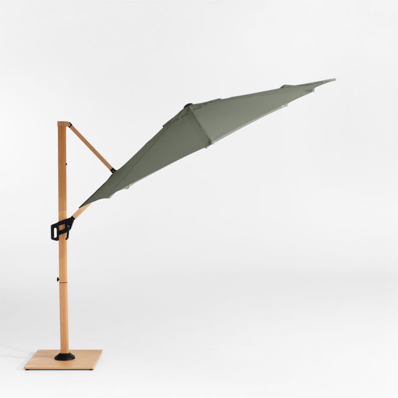10' Cast Sage Sunbrella® Round Cantilever Outdoor Patio Umbrella with Faux Wood Metal Frame - image 2 of 6