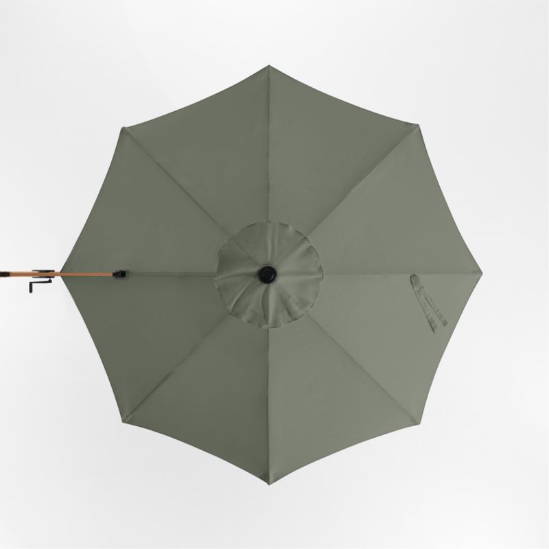 10' Cast Sage Sunbrella® Round Cantilever Outdoor Patio Umbrella with Faux Wood Metal Frame - image 4 of 6
