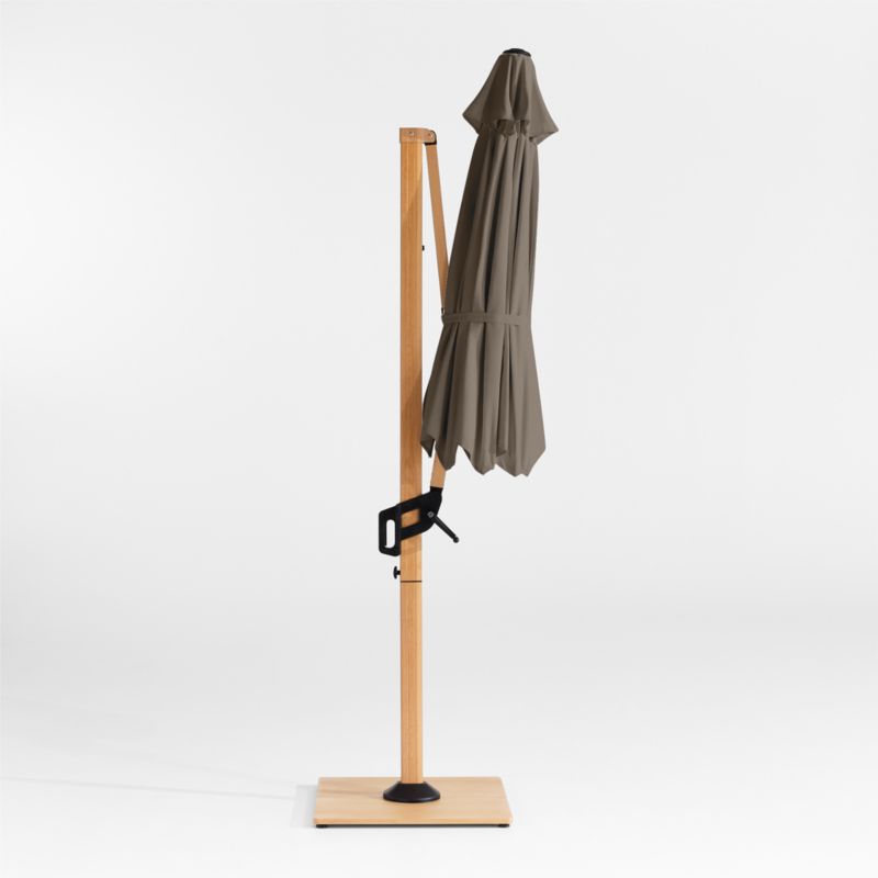 10' Round Sunbrella® Cast Shale Cantilever Outdoor Patio Umbrella with Faux Wood Metal Frame - image 4 of 7