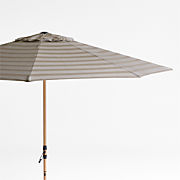 6' Round Tilt Faux Wood Outdoor Patio Umbrella Frame