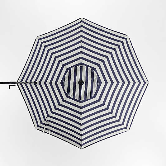 10' Round Sunbrella® Navy and White Cabana Stripe Outdoor Cantilever Patio Umbrella Cover