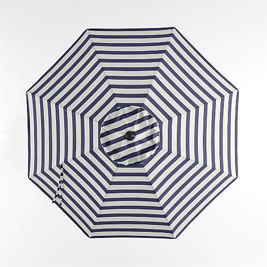 10' Round Navy and White Cabana Stripe Sunbrella® Outdoor Patio Umbrella Cover