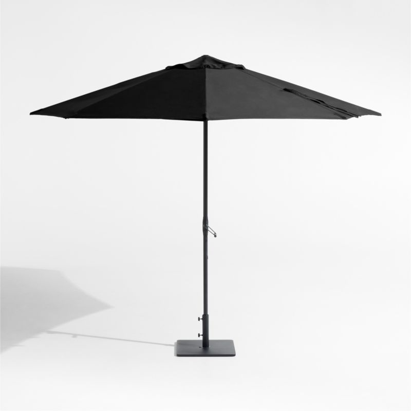 10' Round Sunbrella® Canvas Black Outdoor Patio Umbrella with Black Metal Frame - image 1 of 3