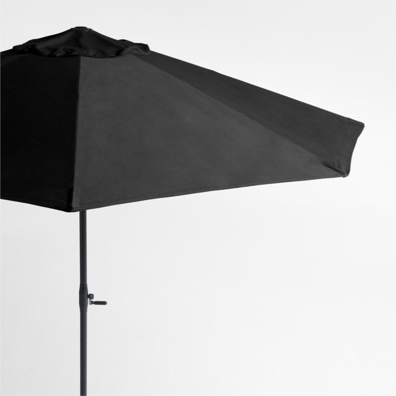 10' Round Sunbrella® Canvas Black Outdoor Patio Umbrella with Black Metal Frame - image 0 of 3