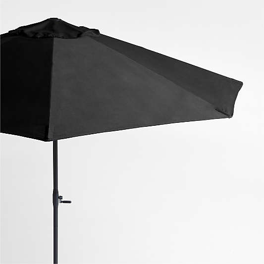 10' Round Sunbrella® Canvas Black Outdoor Patio Umbrella with Frame