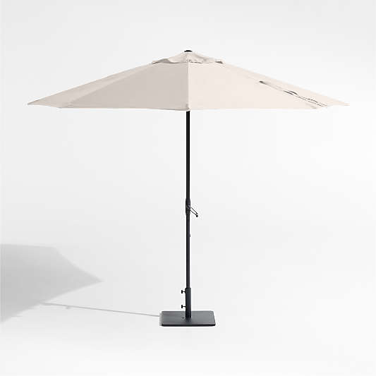 10' Round Sunbrella® Canvas Canvas Outdoor Patio Umbrella with Black Metal Frame