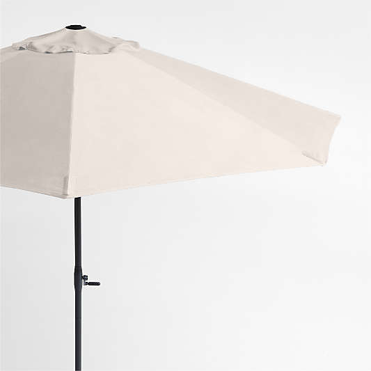 10' Round Sunbrella® Canvas Canvas Outdoor Patio Umbrella with Black Metal Frame