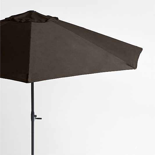 10' Round Sunbrella® Canvas Java Outdoor Patio Umbrella with Black Metal Frame