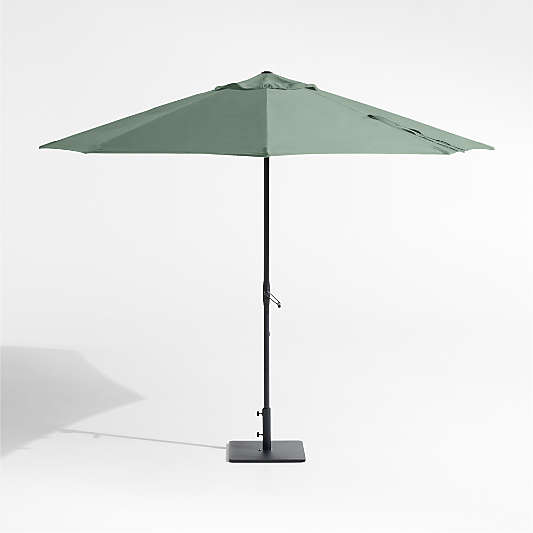 10' Round Sunbrella® Canvas Spa Outdoor Patio Umbrella with Black Metal Frame