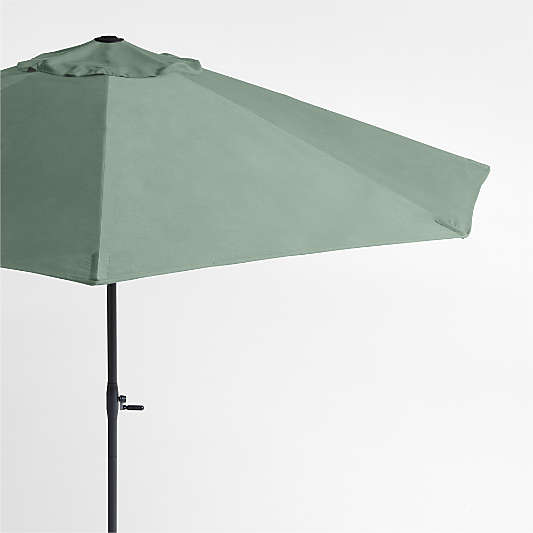 10' Round Sunbrella® Canvas Spa Outdoor Patio Umbrella with Black Metal Frame