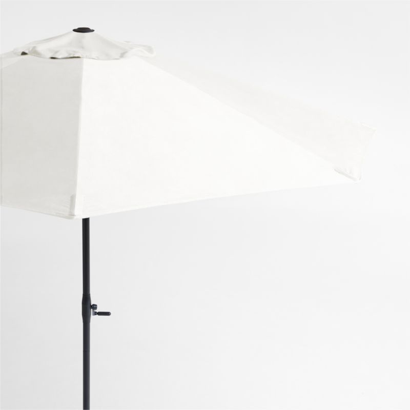 10' Round Canvas White Sand Sunbrella® Outdoor Patio Umbrella with Black Metal Frame - image 0 of 3