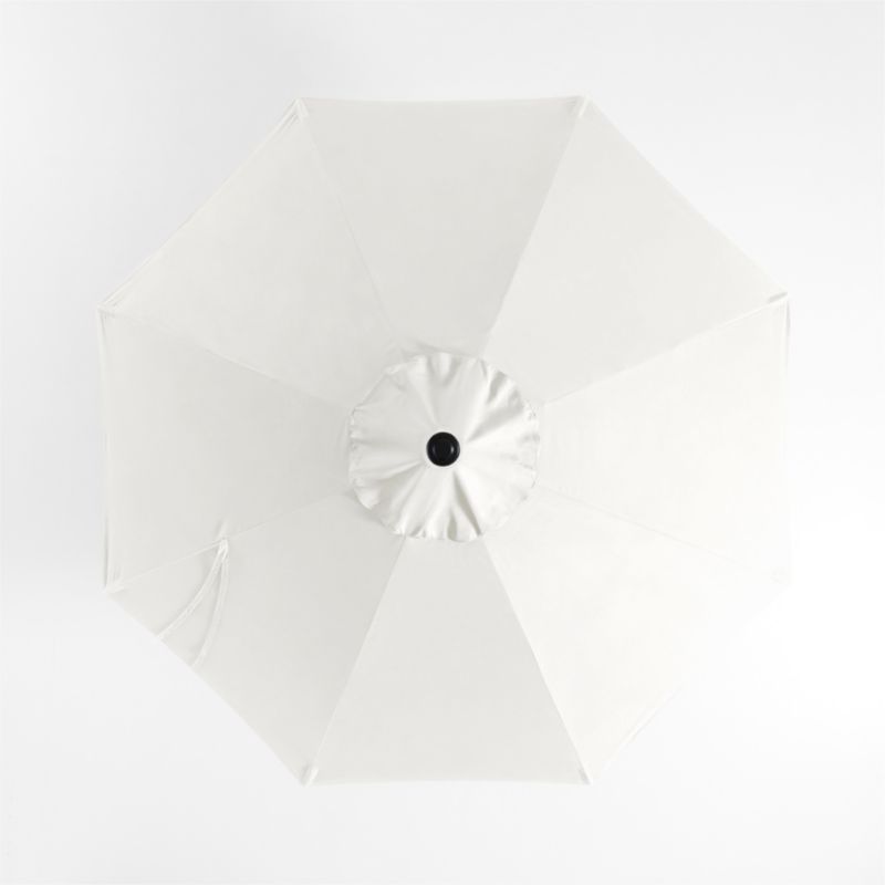 10' Round Canvas White Sand Sunbrella® Outdoor Patio Umbrella with Black Metal Frame - image 2 of 3