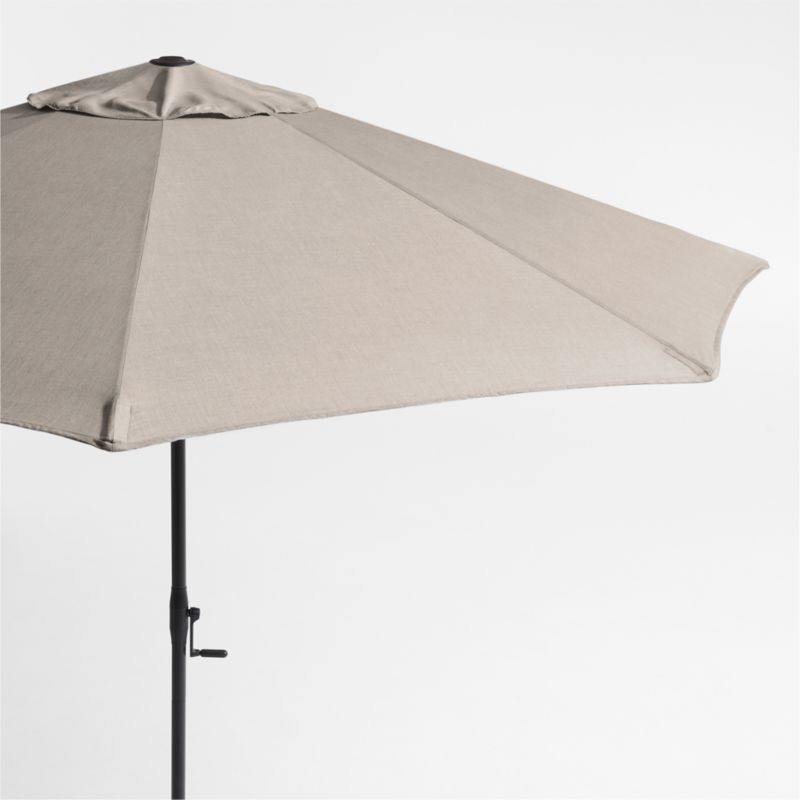 10' Round Sunbrella® Cast Ash Brown Outdoor Patio Umbrella with Black Metal Frame - image 0 of 3