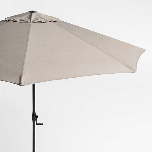 10' Round Sunbrella® Cast Ash Brown Outdoor Patio Umbrella with Frame