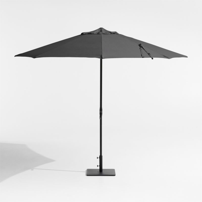 10' Round Cast Charcoal Grey Sunbrella® Outdoor Patio Umbrella with Black Metal Frame - image 1 of 3