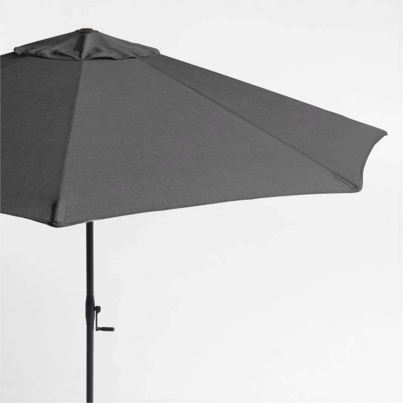 10' Round Cast Charcoal Grey Sunbrella® Outdoor Patio Umbrella with Black Metal Frame - image 0 of 3