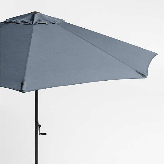10' Round Sunbrella® Cast Harbor Outdoor Patio Umbrella with Black Metal Frame