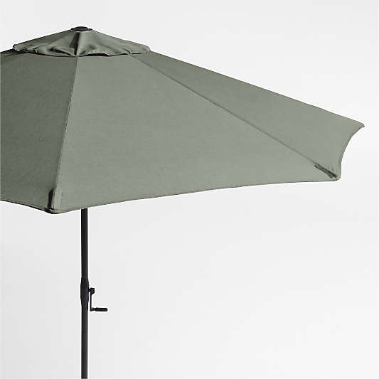 10' Round Sunbrella® Cast Sage Outdoor Patio Umbrella with Black Metal Frame