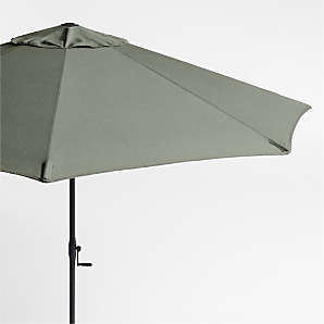 eucalyptus patio umbrella rectangular Garden  with beige fringe certified eucalyptus wood and finished in a Driftwood finish Rectangle Solar LED Cantilever Patio
